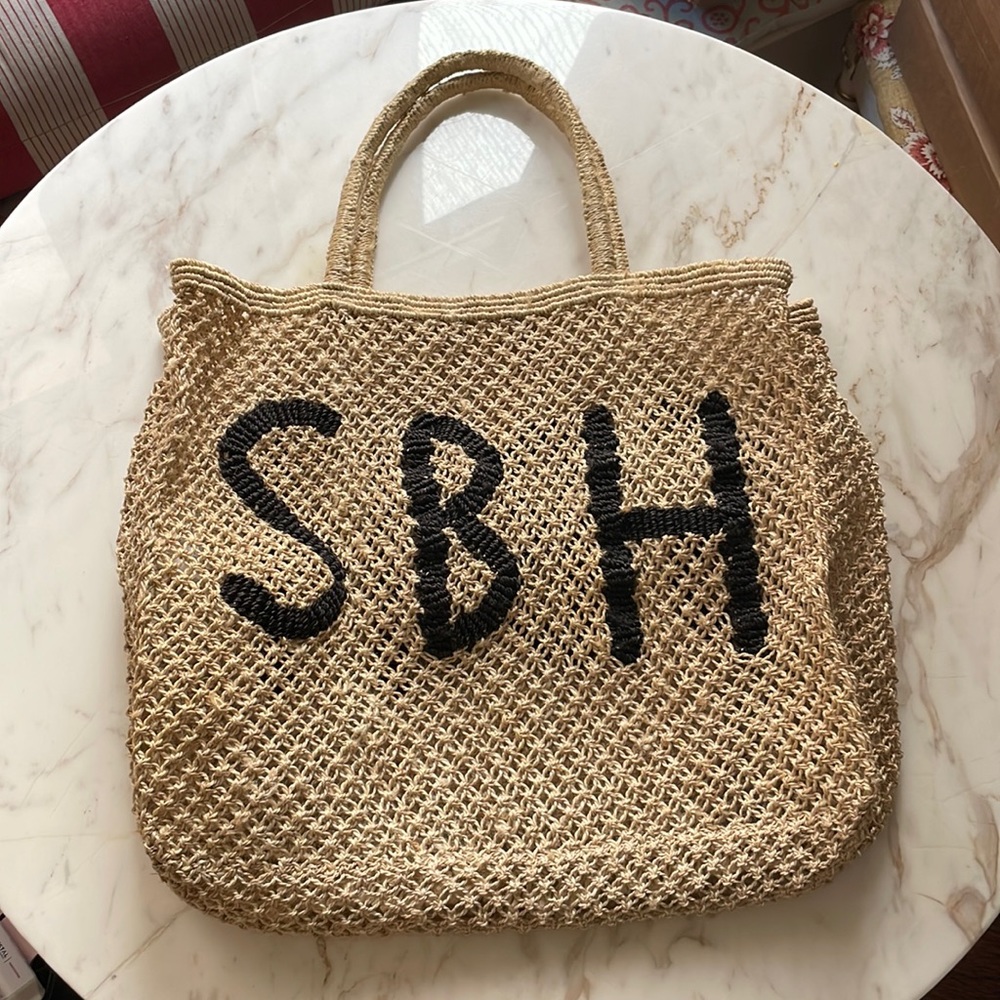 Beautiful handmade 100% Jute “SBH” St Barth’s tote